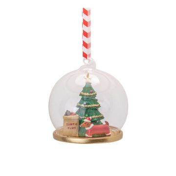 Glob de Crăciun lucrat manual din polirășină ø 7 cm Santa Paws – Sass & Belle