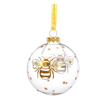Glob de Crăciun lucrat manual din sticlă ø 8 cm Golden Bee – Sass & Belle
