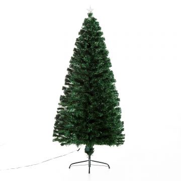 HomCom Albero di Natale Artificiale 230 Rami in PVC con Luci LED Φ82 x 180cm Verde