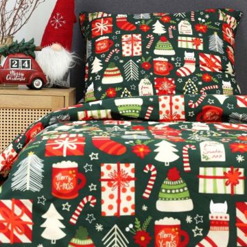 Lenjerie de pat pentru o persoana Sente, Homla, 135x200 cm, 80x80 cm, 2 piese, bumbac, multicolor