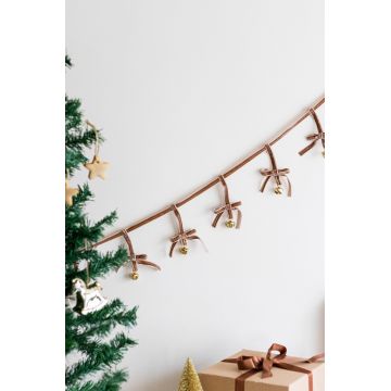 Ornament de brad de Crăciun, BSY141, 12x140 cm, Catifea, Maro