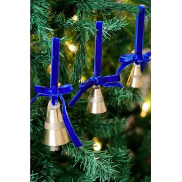 Ornament de brad de Crăciun, BSY226, Catifea, Albastru