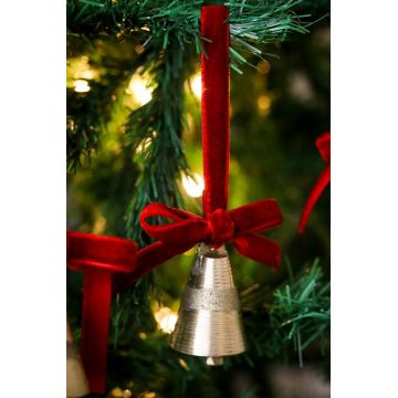 Ornament de brad de Crăciun, BSY233, 5x12 cm, Catifea, Rosu