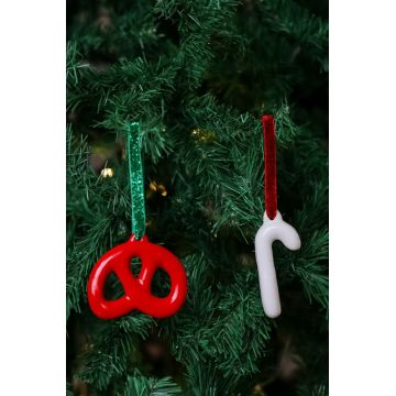 Ornament de brad de Crăciun, BSY520, Ceramica, Alb