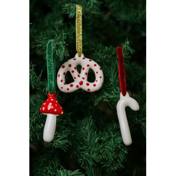 Ornament de brad de Crăciun, BSY528, Ceramica, Multicolor