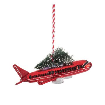 Ornament de Crăciun lucrat manual 5,5 cm Airplane – Sass & Belle