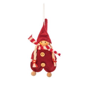 Ornament de Crăciun lucrat manual din material textil 13 cm Gnome Girl – Sass & Belle