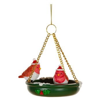 Ornament de Crăciun lucrat manual din polirășină ø 7 cm Bird Bath – Sass & Belle