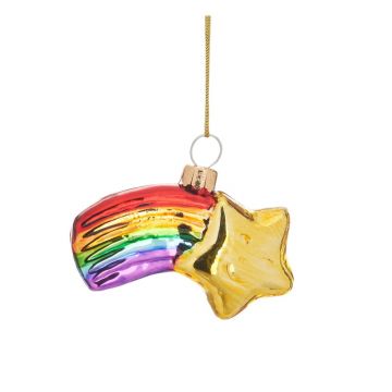 Ornament de Crăciun lucrat manual din sticlă 4 cm Shooting Star – Sass & Belle