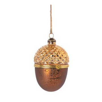 Ornament de Crăciun lucrat manual din sticlă ø 6 cm Acorn – Sass & Belle