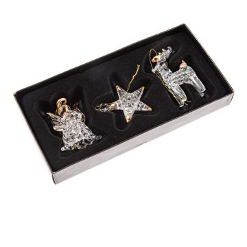Ornamente de Crăciun 3 buc. din sticlă 9 cm – Dakls