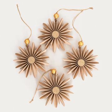 Set 4 globuri Galla, Homla, 10 cm, hartie, bej